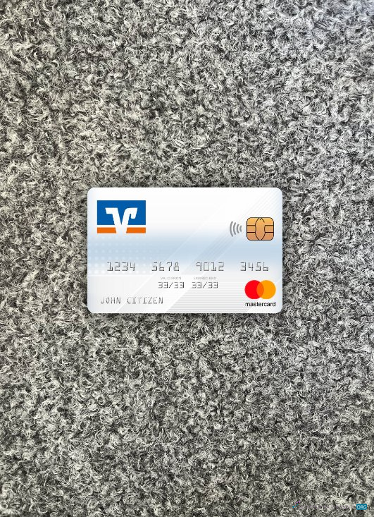 Download Germany Volksbank mastercard photolook front Photoshop template